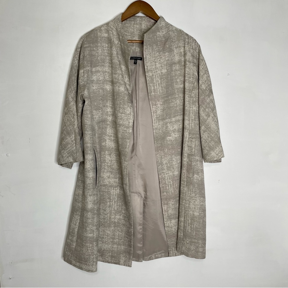Eileen Fisher long line tan open jacket Size Medium